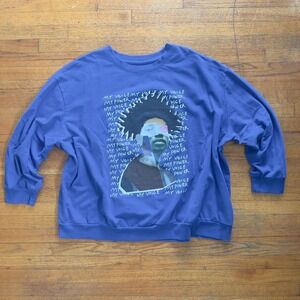 Black History Month Graphic Sweatshirt Crewneck Mens 3XL Purple Pullover